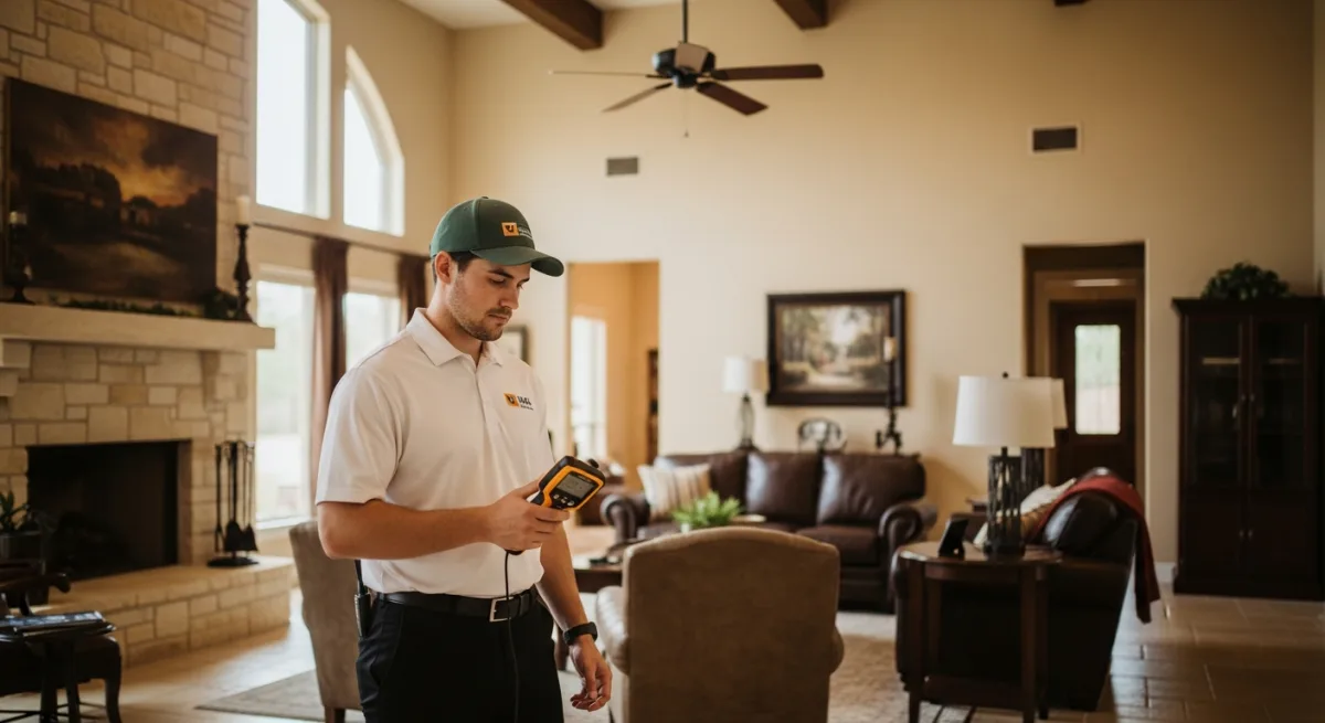 Professional EMF testing in a spacious Arlington, Texas home