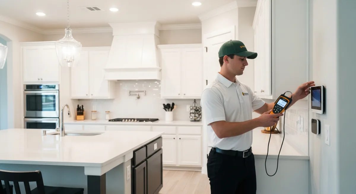 EMF meter assessment inside a modern Frisco, Texas smart home