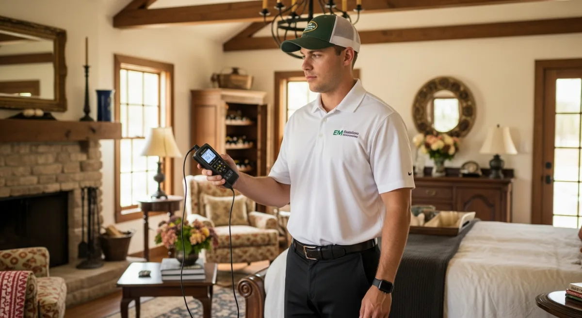 Professional EMF testing in a Grapevine, Texas cottage-style home